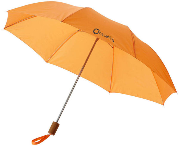 Parapluie De Poche Blanc Personnalise Orange