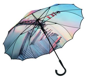 Parapluie publicitaire automatique|AMAZE Blanc
