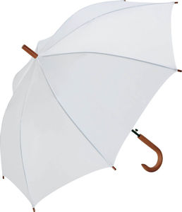 Parapluie publicitaire embout bois Blanc